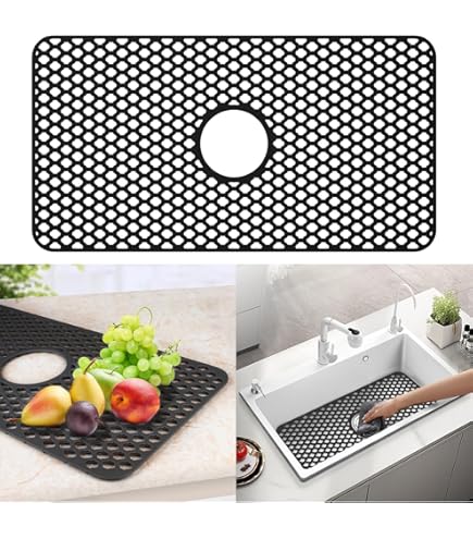 Silicone Sink Mat, Cuttable Kitchen Sink Mat With Sink Grid,Heat Resistant Sink Rack For Bottom - View #10