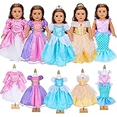 VAWMJOT American 18 inch Doll Clothes Accessories - 5Pcs Different Princess Costume Dress American Clothes and Accessories(NO Doll)