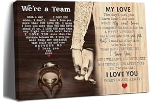 Balgardekor We're A Team Couple Painting Canvas Wall Art Gift for Husband Wife Birthday Anniversary Couple Lover Home Decor Picture for Bedroom Living Room (1, My Love, 12 x 16 Inches)