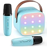 Mini Karaoke Machine with 2 Wireless Microphones, 2026 TOP Kids Portable Bluetooth Karaoke Machine for 3, 4, 5, 6, 7, 8, 9,10,11,12+Year Old, Christmas Birthday Gifts for Girls Boys Adults Home Party