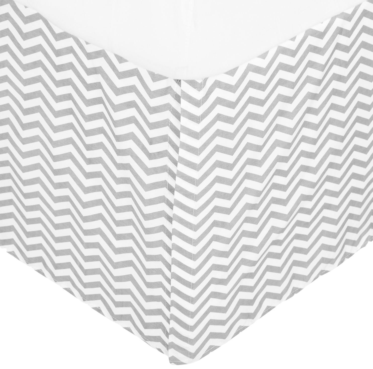 American Baby Company 100% Cotton Tailored Crib Skirt with Pleat, Gray Zigzag, for Boys and Girls
