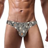Qewfoju Skeleton Dancing On Halloween 2 Print Men's Thong Underwear | Bikini Underwear, Men'S Bikini Briefs, G-String Underwear, Low Rise Briefs, Sexy Underwear, Bulge Pouch Thong