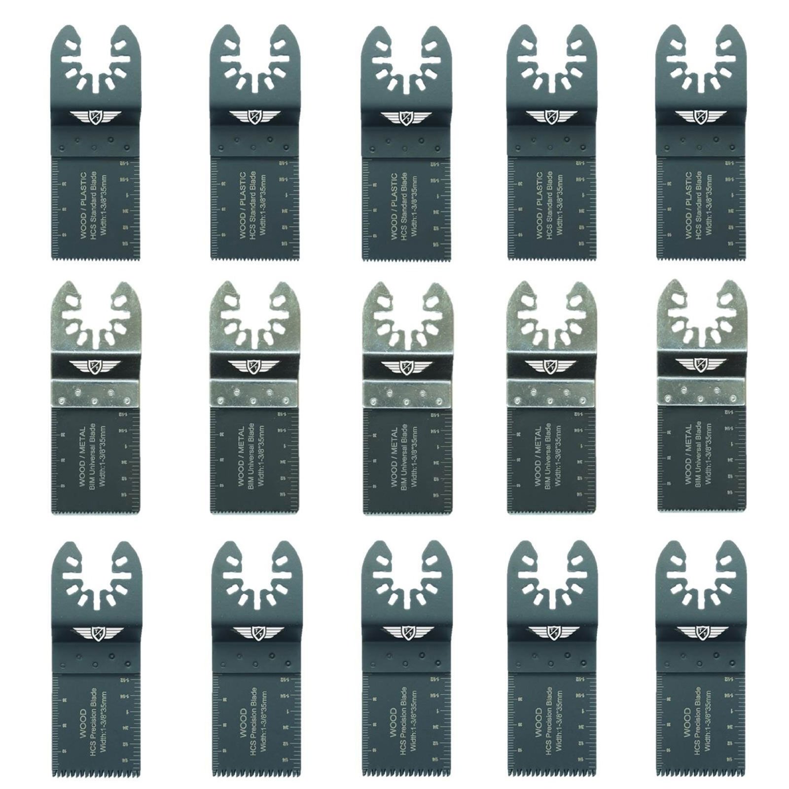 15 x TopsTools FAKB15 Fast Fit Mix Blades Compatible with Dewalt Stanley Black and Decker Bosch Fein (Non-StarLock) Makita Milwaukee Hitachi Parkside Ryobi Worx Workzone Multitool Accessories