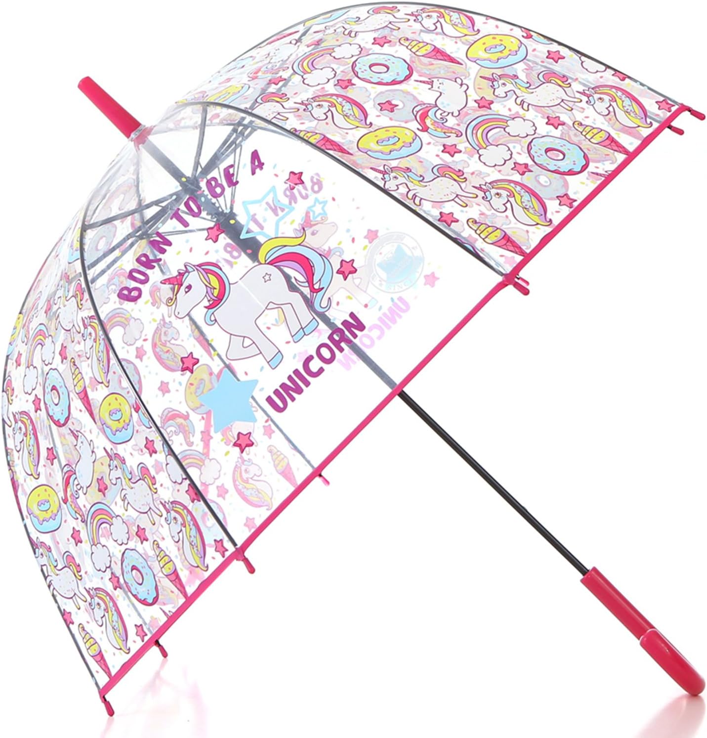HAOCOO Kids Clear Umbrella Unicorn Bubble Transparent Dome