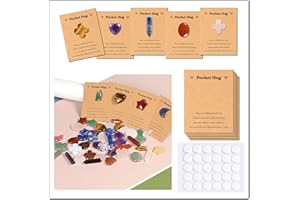 ISAROARO 49 Sets Bulk Color combination of the 7 chakras,Pocket Hug Token Gift Bulk Hug Cards with 7 shapes Natural stone Keepsake Exchange Relationship Cards for Colleagues Family Distance Social Celebration of Life Gift