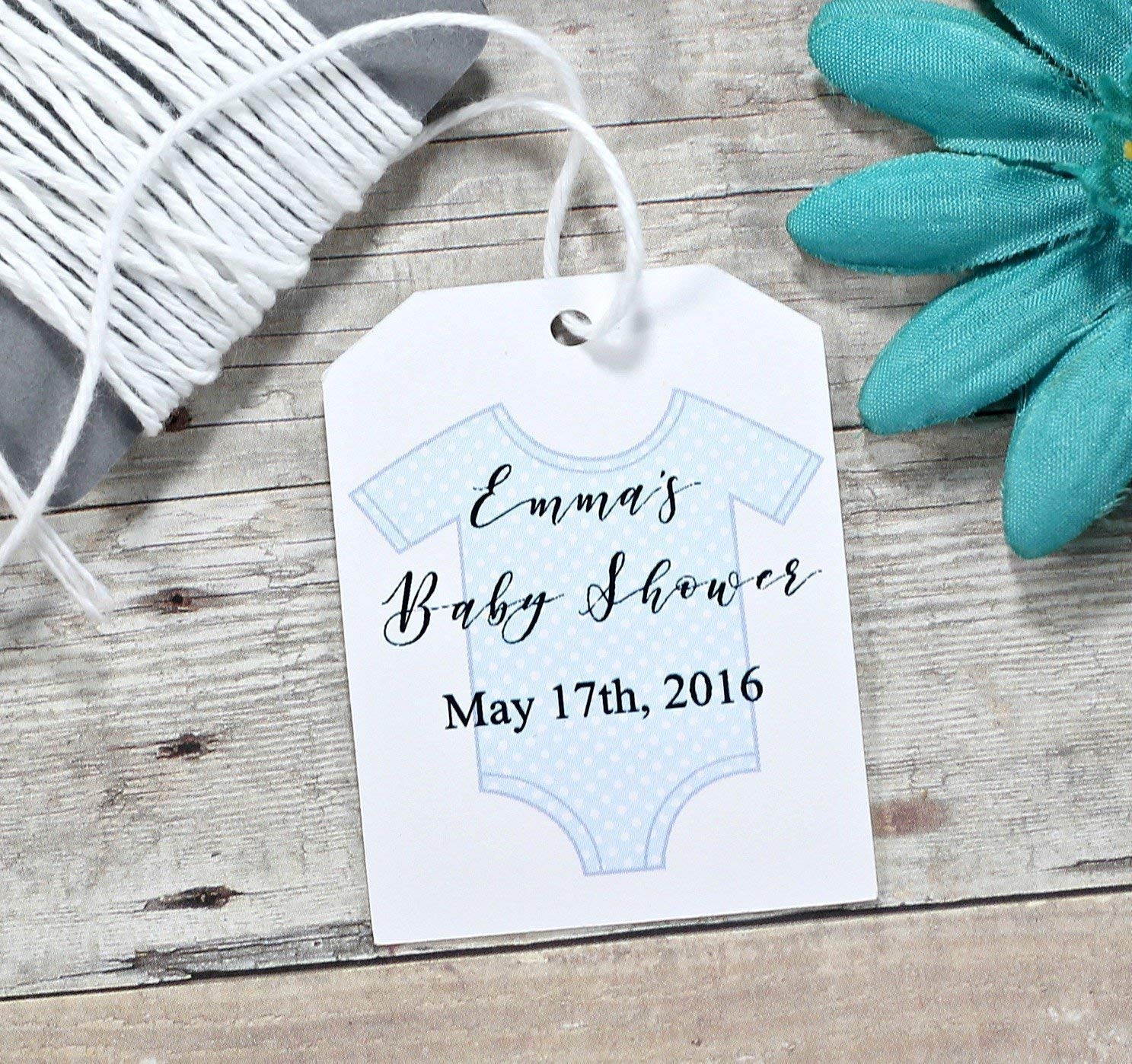 Baby Boy Personalized Shower Favors Tags (Set of 20) Handmade