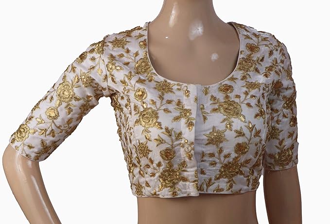 raw silk emb work readymade blouse