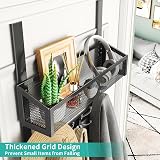 HapiRm Over Door Hanger Hooks with Basket and 16 Hooks Stainless Steel view 2