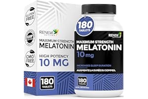 RENEW ACTIVES Melatonin 10mg per Serving – Promotes a Deeper, Longer & Ideal for Sleep Management, Jet Lag & to Reset Your Sl