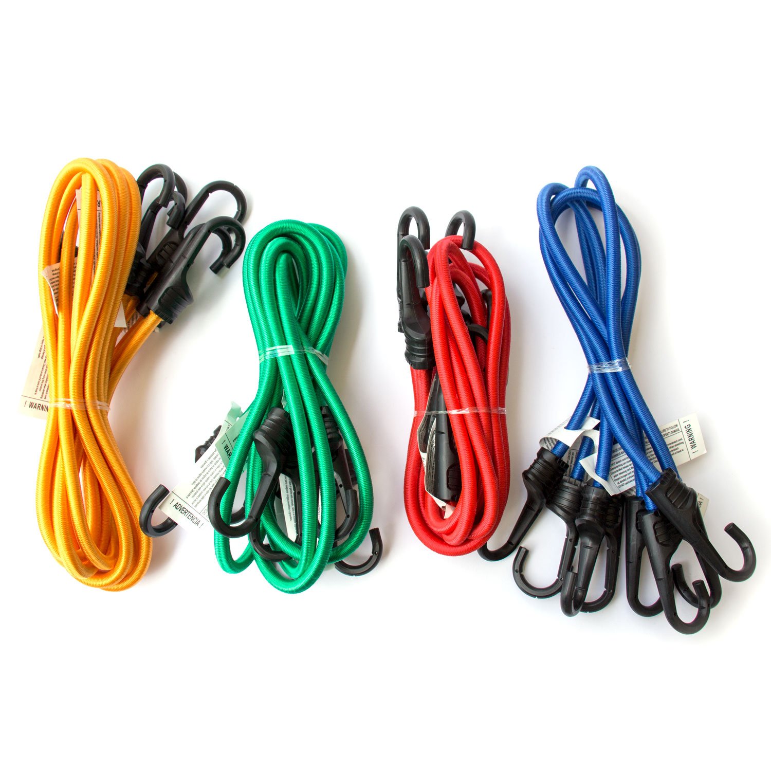 Bungee Cord Assortment Premium 16 Piece Set with Plastic Coated Metal