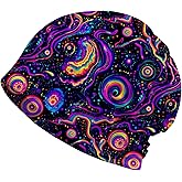 Abstract Neon Purple Women's Slouchy Beanie Hat Cute Turban Hats Cancer Headwear Caps Baggy Skull Sleep Scarf