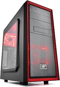 DeepCool Tesseract SW-RD Midi-Tower Negro, Rojo - Caja de ...