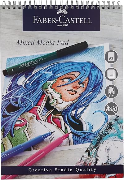 Faber-Castell Creative Studio Mixed Media Pad A3 Spiral 30 Sheets 250 GSM
