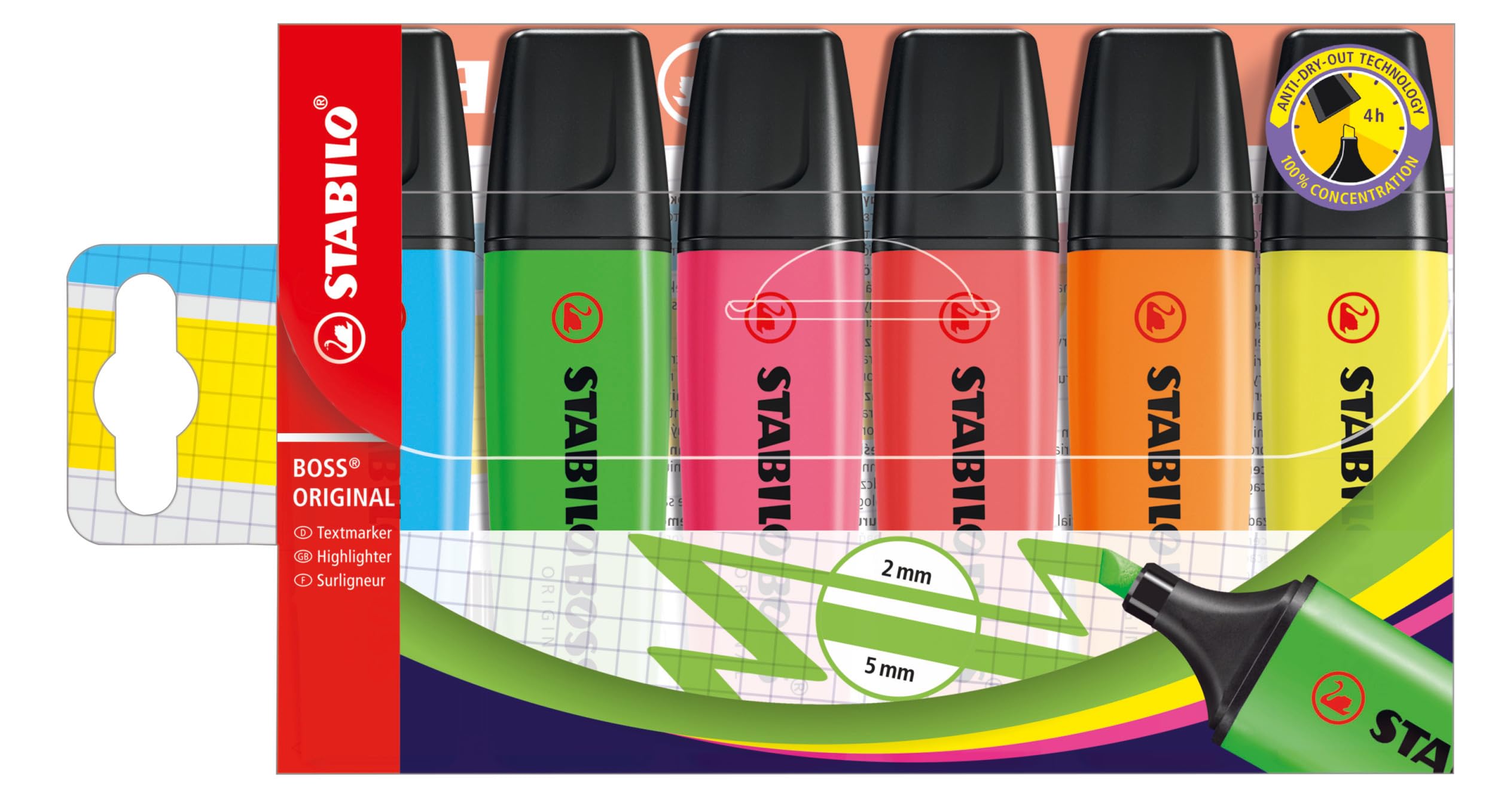 STABILO BOSS ORIGINAL - Highlighter - Pack of 6 - Assorted Colours — image 1
