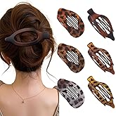 Lourny Flat Hair Clips for Women, French Flat Claw Clips & Duckbill Hair Clips for Thin Hair Lightweight Non-Slip Large Claw Clips for Women 6PCS