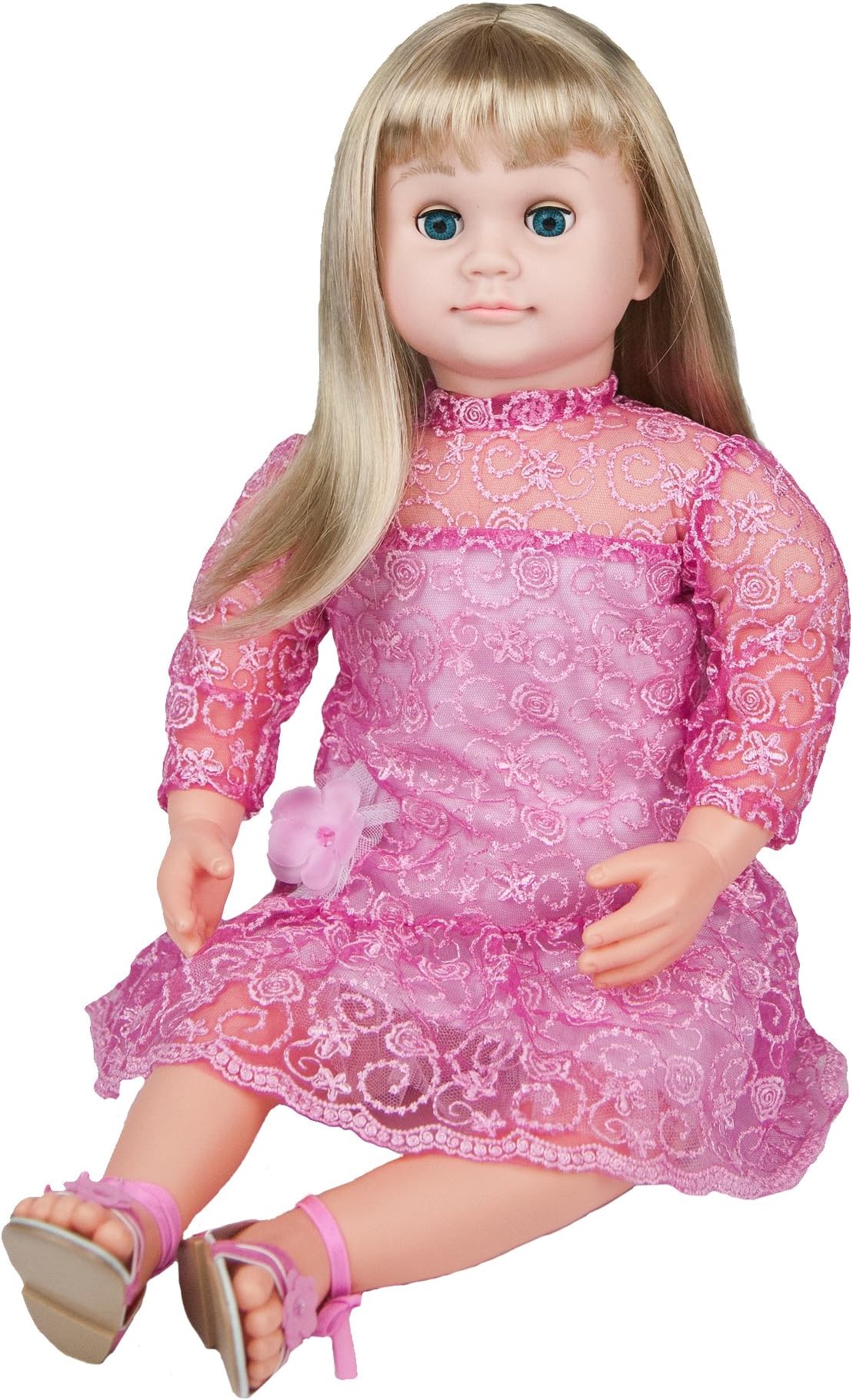 Ask Amy 22" Talking Interactive Singing Storytelling Smart Educational Doll Blond Pink Dress