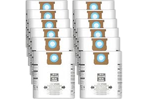 12 Pack Shop Vac Bags 10-14 Gallon Replacement Vacuum Filter Bags Type F 90662, 9066200, 9066233,Type I 90672, 9067200, VF200