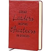 Lined Journal for Men,Boss Appreciation Gift Leadership Notebook,Great Leaders Inspire Greatness in Others,Leader Supervisor PM Mentor Retirement Coworker Farewell,A5 Size (5.7" x 8.3") 200 Pages 100 GSM Thick Paper(Brown)