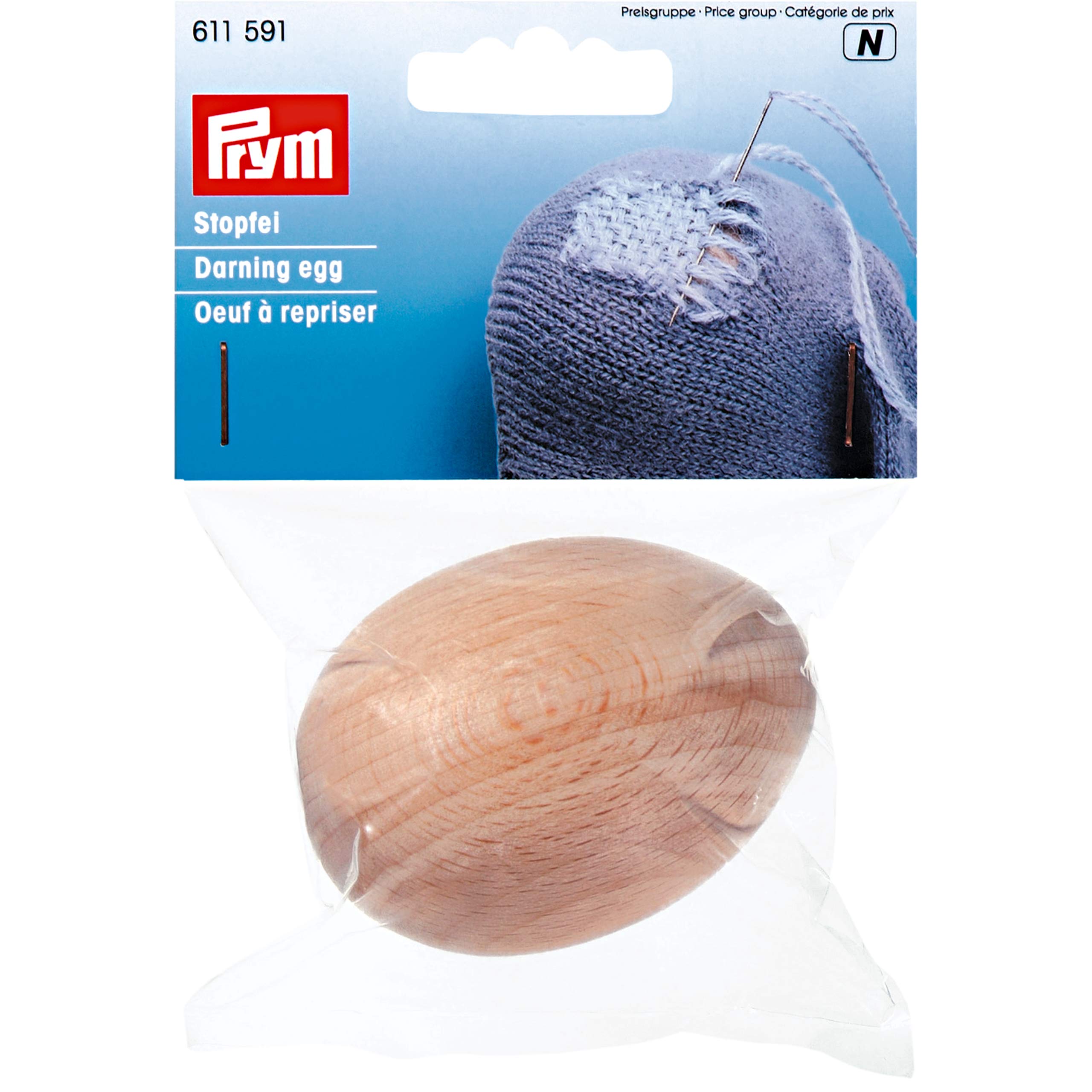 Prym PRYM_611591-1 Darning Egg, Natural, Size