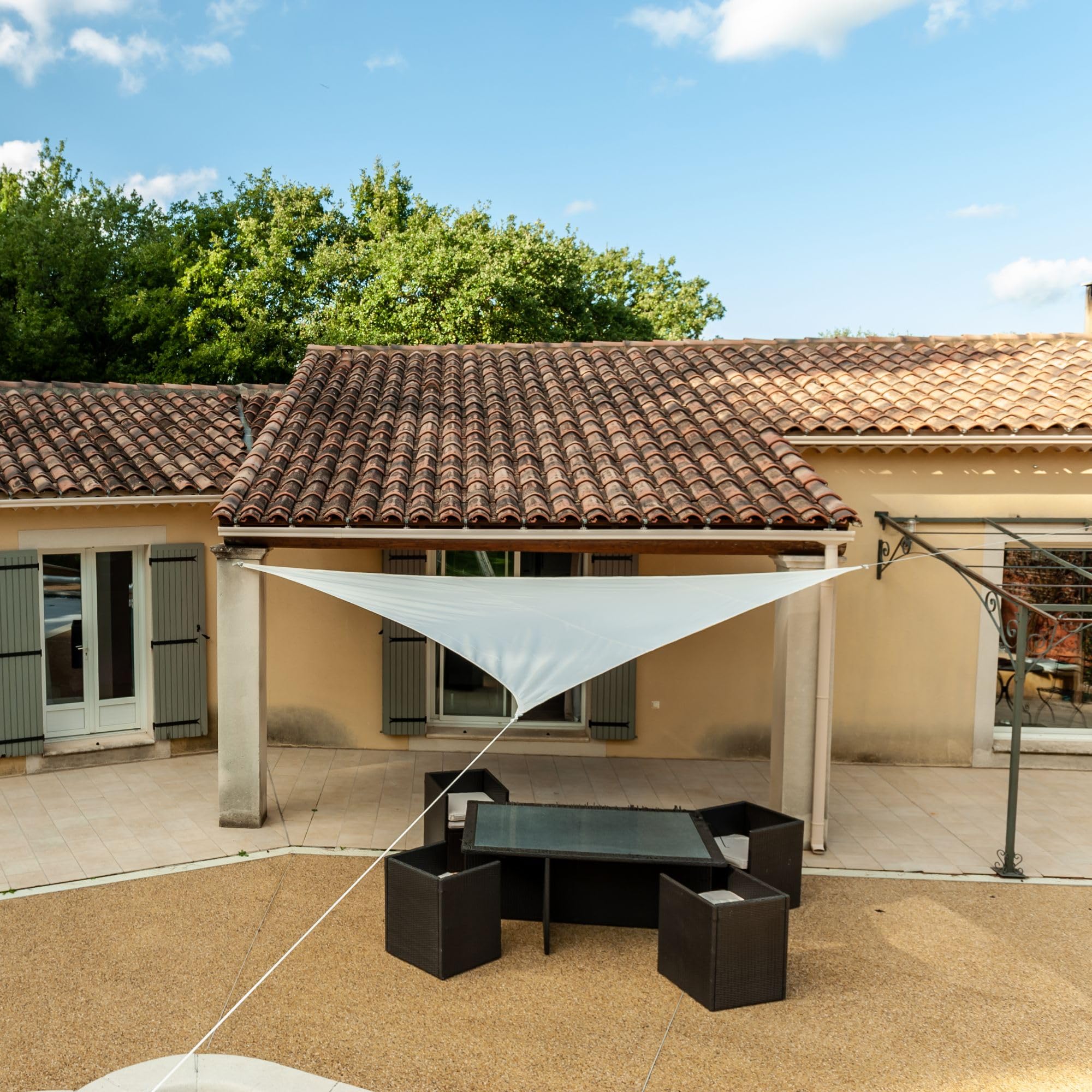 WERKA PRO Sun Shade Sail Triangular Cream 5 x 5 x 5 m