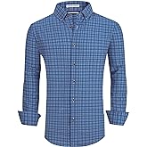 Alex Vando Mens Button Down Shirts Wrinkle Free 4-Way Stretch Print Business Casual Shirt