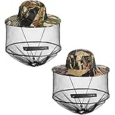 Sucrain 2 Pack Mosquito Head Net Hat Sun Hat Garden Bug Hat with Hidden Net Mesh for Outdoor Gardening Beekeeping
