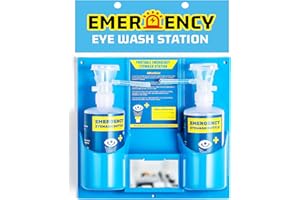 Frifreego Portable Eye Wash Station with Eyewash Bottles, Emergency Wall Mount Eyewash Station, Self-contained Eye Wash Kit with Mirror&16.09oz Bottles, Emergency Eye Wash Unit, NO Eyewash Solution