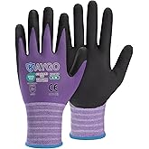 KAYGO Safety Work Gloves MicroFoam Nitrile Coated, 3 Pairs KG18NB,Seamless Knit Nylon Glove for Men and Women, Ideal for Automotive,Warehouse,Construction (Medium,Purple)
