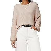 Arach&Cloz Women's Wool Blend Crewneck Fall Trendy Oversized Waffle Sweaters 2025
