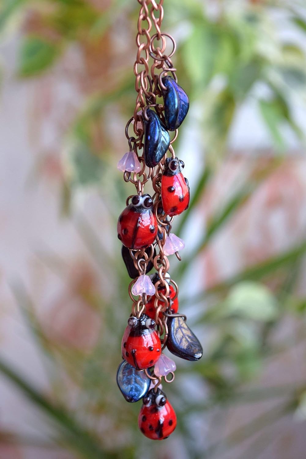 Ladybug Girls Necklace Lampwork Jewelry Baby Jewelry Kids Necklace