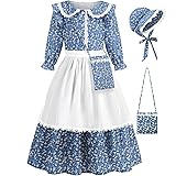 Aoiviss Girls Pioneer Costume Floral Colonial
