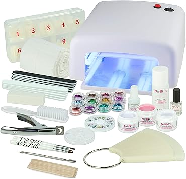 Kit Debutant Professionnel Pour Pose De Gel Uv Blanc Nagelset Idéale Avec Lart Dongle Lampe Uv Et Uv Gel Starter