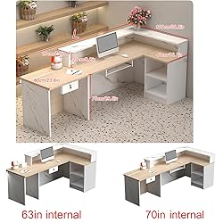 Office Reception Desk with Counter - Sturdy Front
