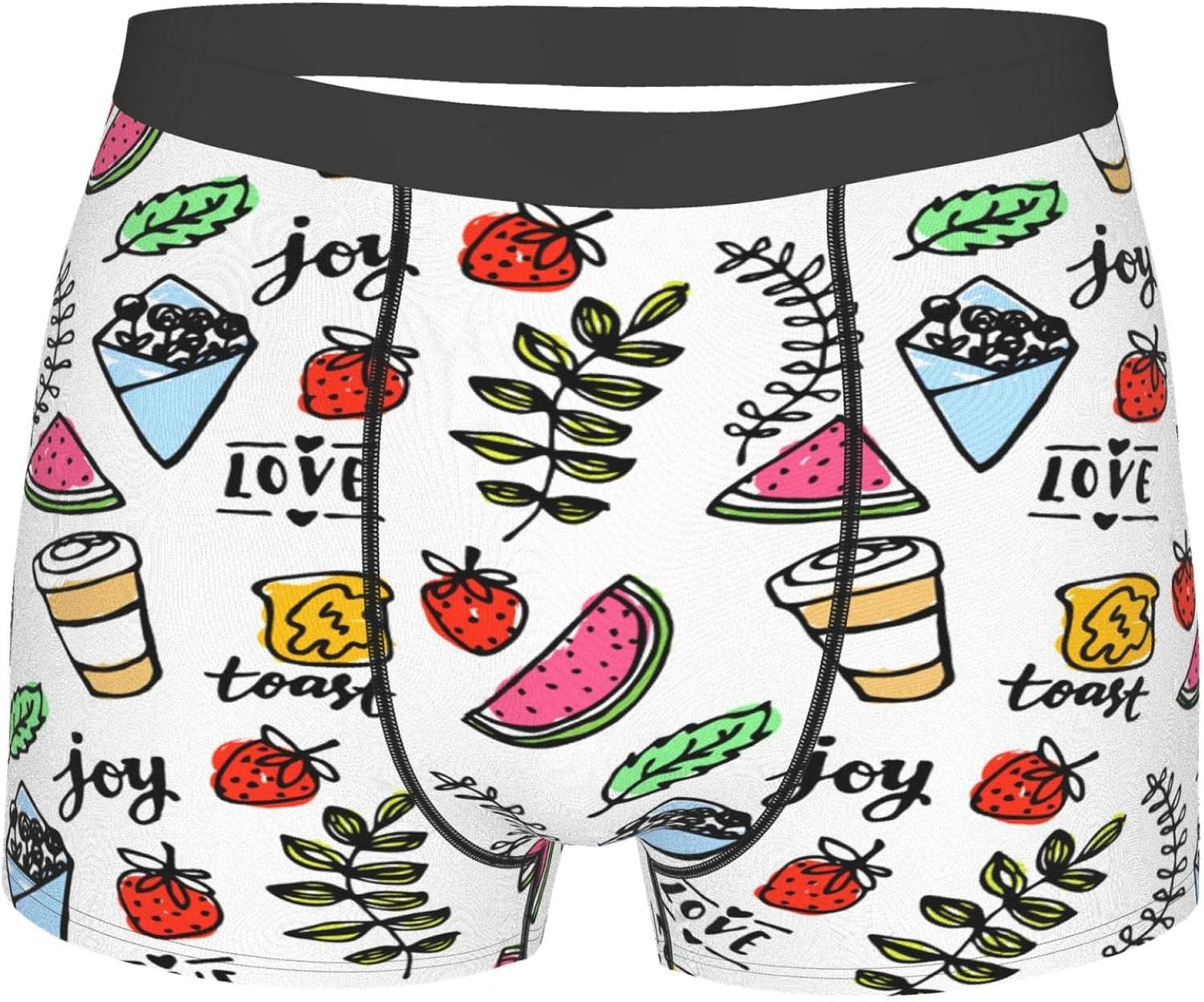Men's Underwear,Map Of Food Flowers And Grasses,Boxer Briefs Breathable