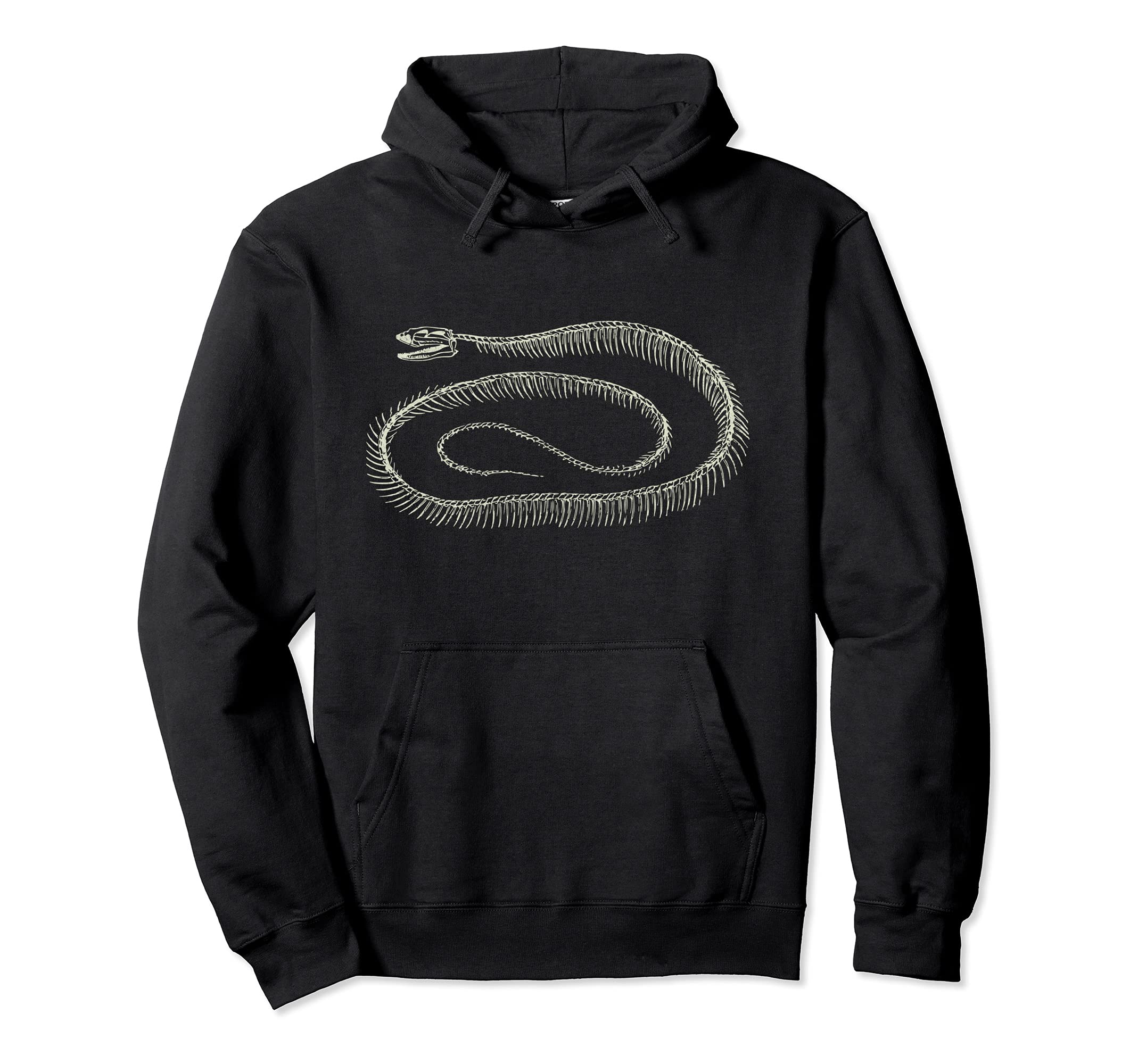 Snake Skeleton reptile serpent illustration distressed Pullover Hoodie