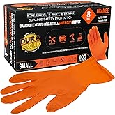 Dura-Gold Duratection 8 Mil Orange Super Duty Diamond Textured Nitrile Disposable Gloves