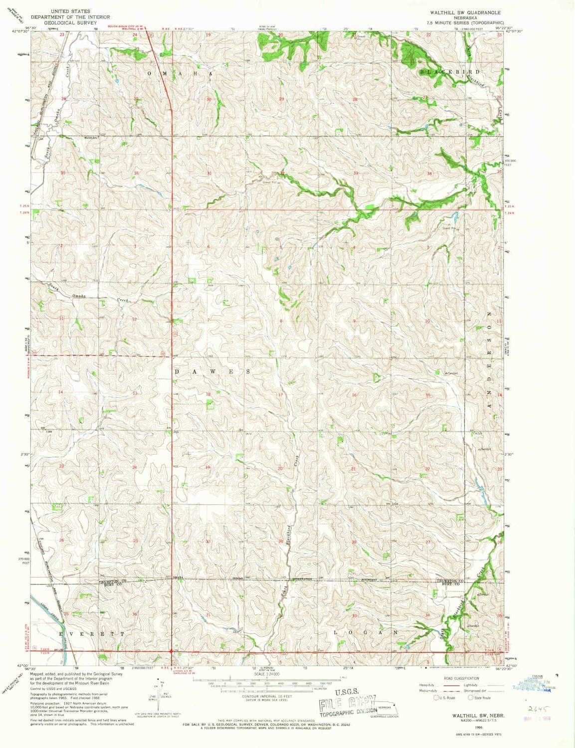 YellowMaps Walthill SW NE topo map, 124000 Scale, 7.5 X 7.5 Minute, Historical