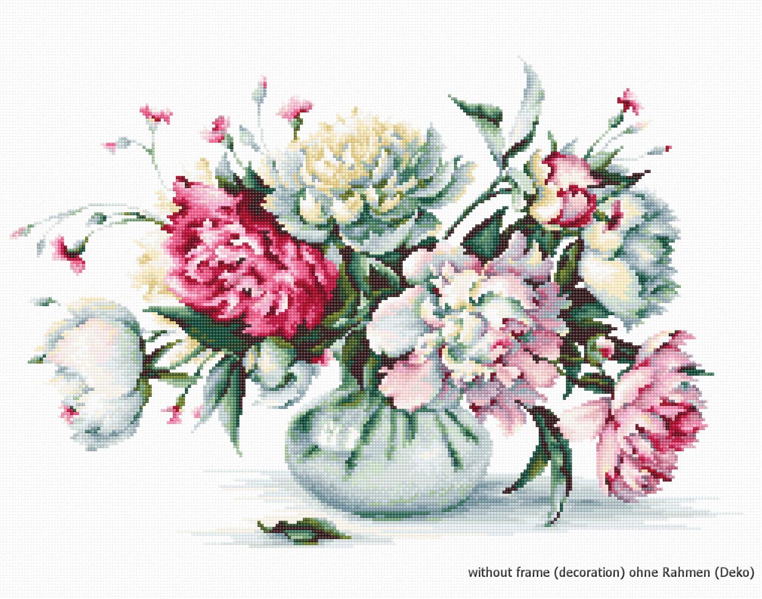 Luca-S Peonies Counted Cross Stitch Kit, Pack of 1