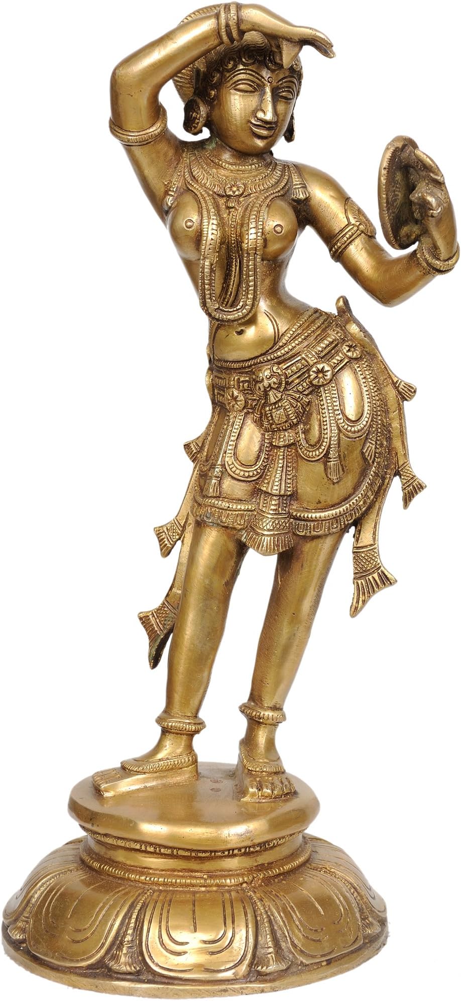 ZAD54 The Apsara Applying Vermillion (A Statue Inspired by Khajuraho) - Brass Statue