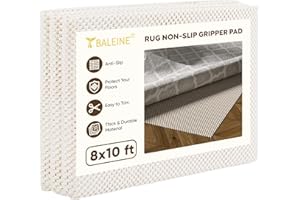 BALEINE Non Slip Rug Pad Rug Gripper for Hardwood Floors, Extra Thick Non Slip Mat Under Carpet (8'x10')