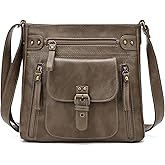 KL928 Crossbody Bags for Women, Multi Pocket Shoulder Bags, Medium PU Leather Cross Body Purses