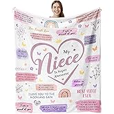 lemzcen Niece Gifts from Auntie, Gifts for Niece Blanket, Niece Birthday Gifts, Gifts for Nieces from Aunt Uncle, Valentine's Day Mothers Day Birthday Gifts for Niece Throw Blanket 60"X50"