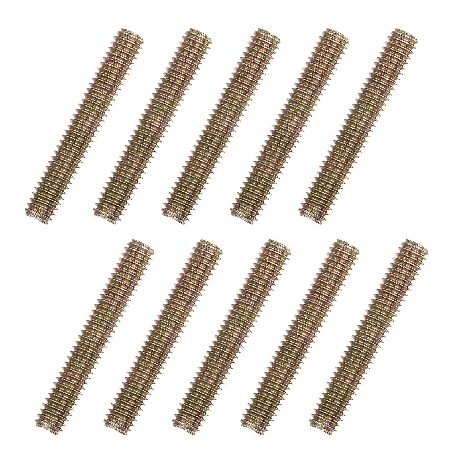 Photo 1 of uxcell 10pcs Color Zinc Fully All Threaded Rod 5/16"-18, 2" Length, Carbon Steel Thread Screw for Furniture Mounting Assembly Fastening