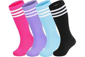 American Trends Kids Toddler Soccer Socks Stripes Uniform Knee High Tube Long Youth Soccer Baseball Socks for Boys Girls