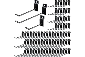 Isohit Slatwall Hooks 200Pcs - 4/6/8 Inch Slatwall Accessories - Hanging Hooks & Hangers for Garage, Shop, Retail Display