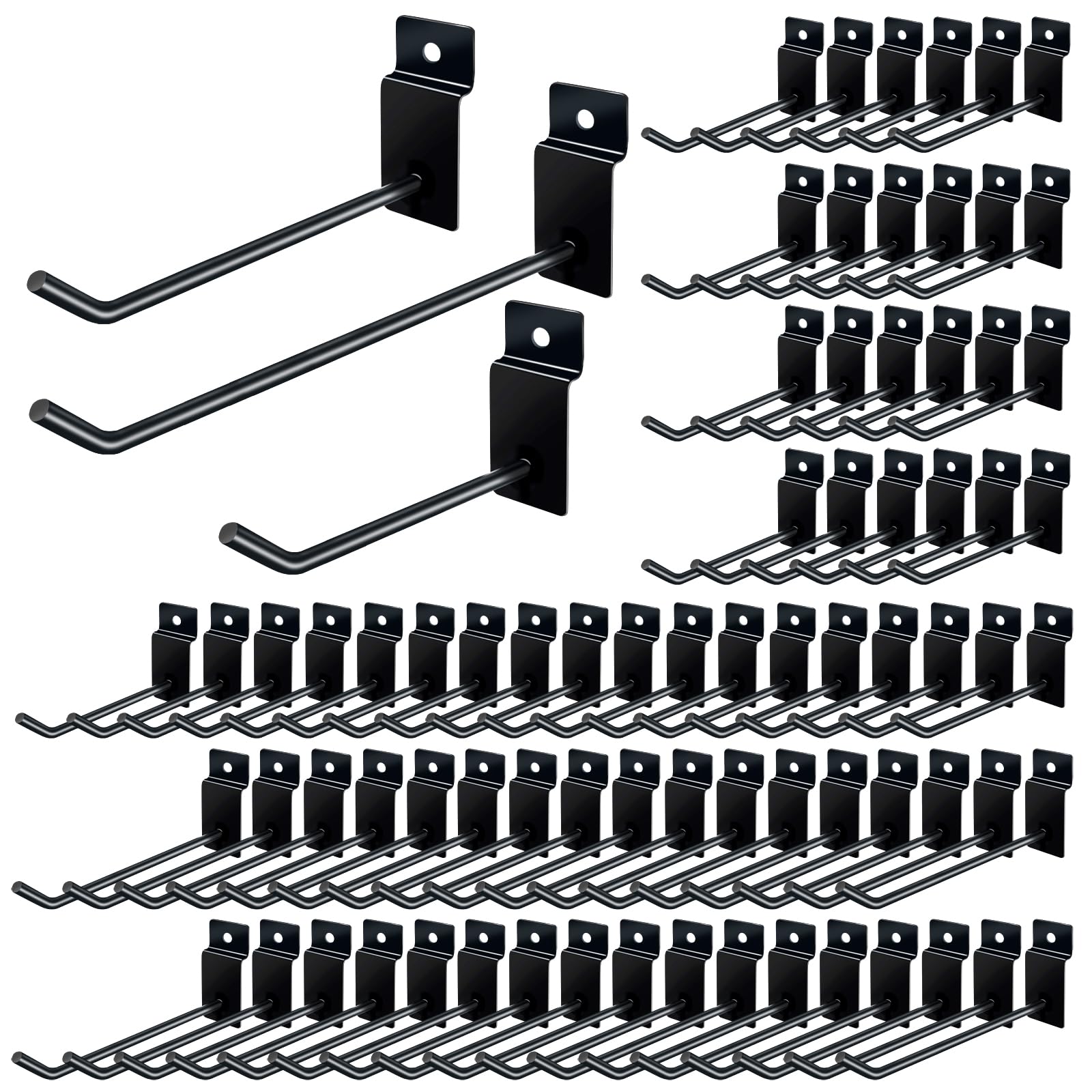 Isohit Slatwall Hooks 200Pcs - 4/6/8 Inch Slatwall