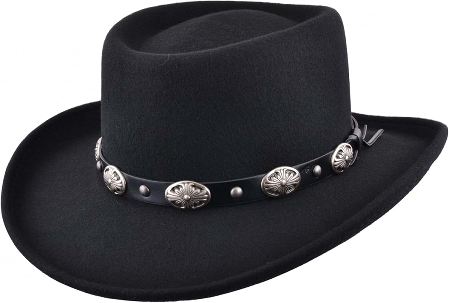 leather gambler hat