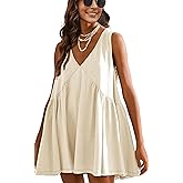 Athlisan Womens Summer Sleeveless Mini Dress Casual Loose V Neck Sundress with Pockets