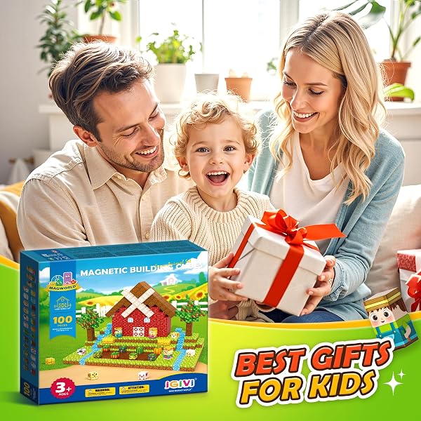 IGIVI 1″ MAGNETIC BLOCKS FARM ANIMALS SET, MAGNETIC CUBES WITH ULTRA MAGNET STRENGTH FOR KIDS AGES 3-12, STEM MAGWORLD TOYS IDEAL GIFTS FOR 3+ YEARS OLD BOYS GIRLS