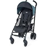 Chicco Liteway Compact Lightweight Stroller w/Storage Basket | 1-Hand Seat Recline, 3D Fold, Removable Cup Holder, UPF 50+ Canopy, Rear-Wheel Suspension, Adjustable Leg Rest, Blue